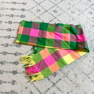 Urban outfitters bright plaid scarf